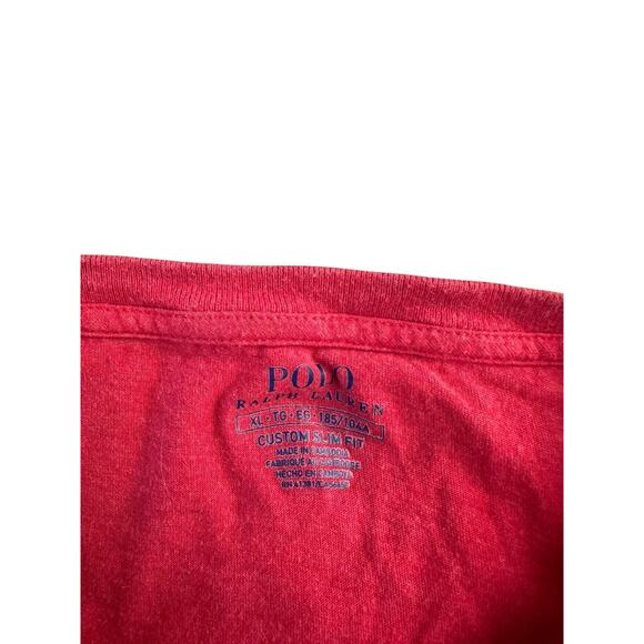 Polo Ralph Lauren Red Mens XL Custom Slim Fit S/S T-Shirt Shirt - Picture 3 of 6